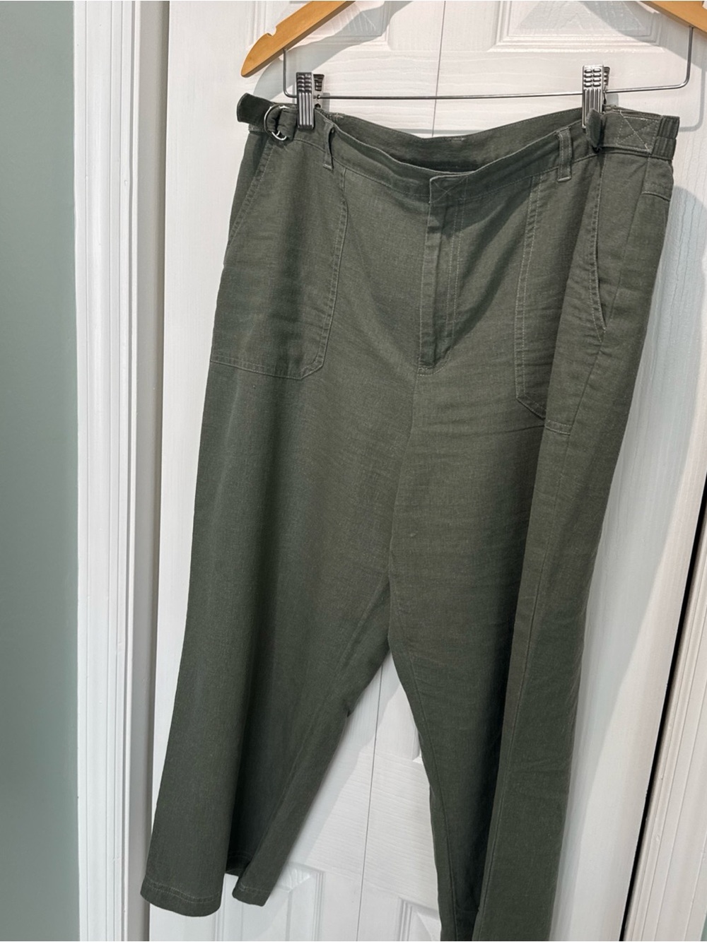 Sag Harbor Olive Green Cropped Utility Pants